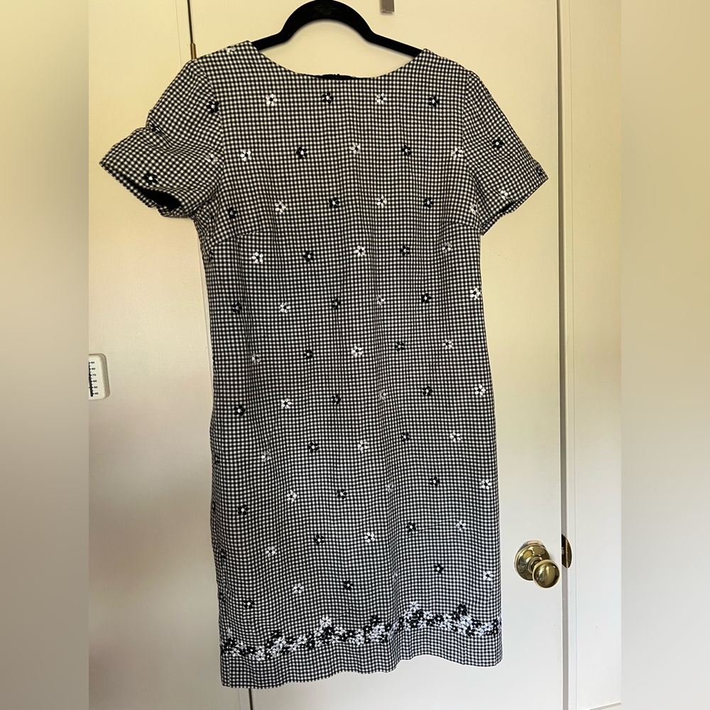 Talbots Black and White Gingham Dress